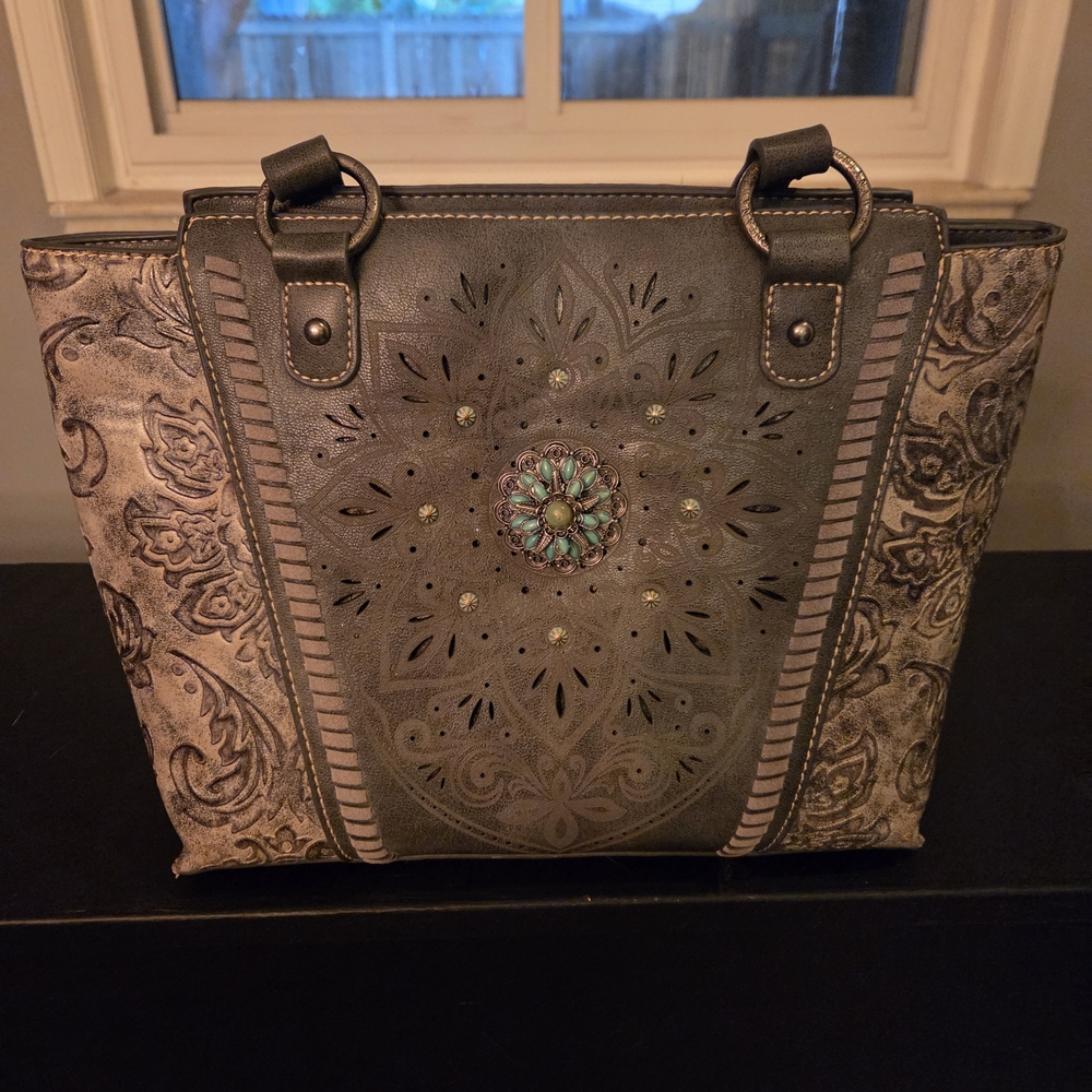 Montana West Gray and Brown Shoulder Bag